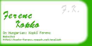ferenc kopko business card